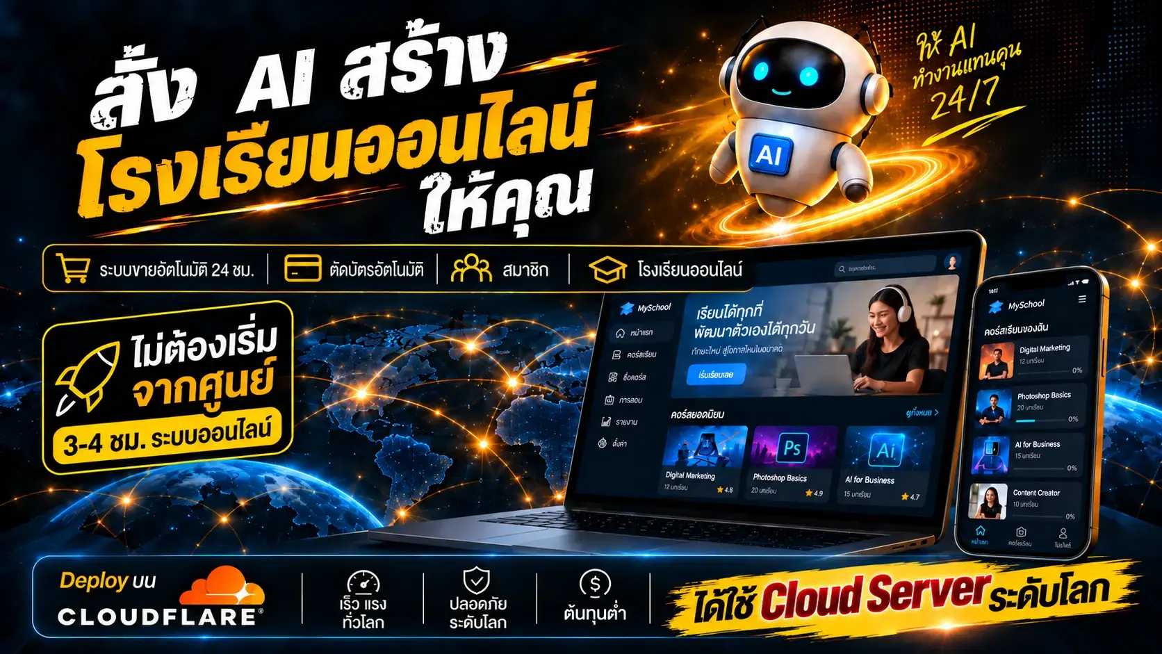 สร้างเว็บไซต์โรงเรียนออนไลน์